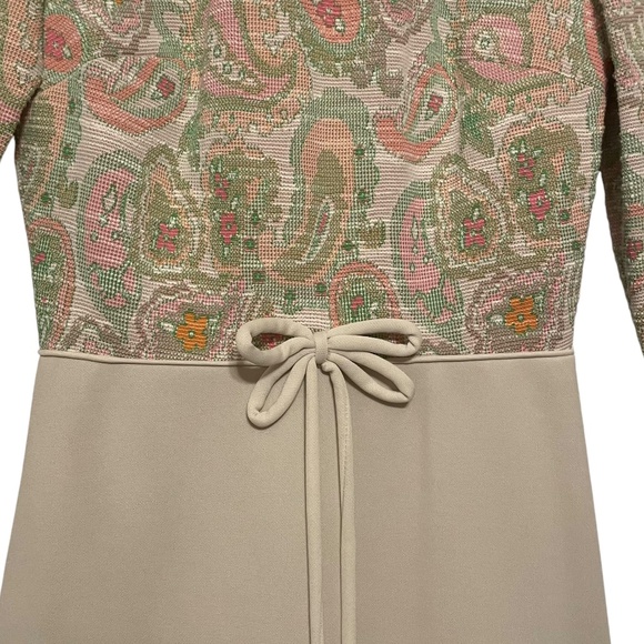 Vintage Mod Empire Waist Paisley Maxi Dress Bleeker St Jonathan Logan - Picture 3 of 12